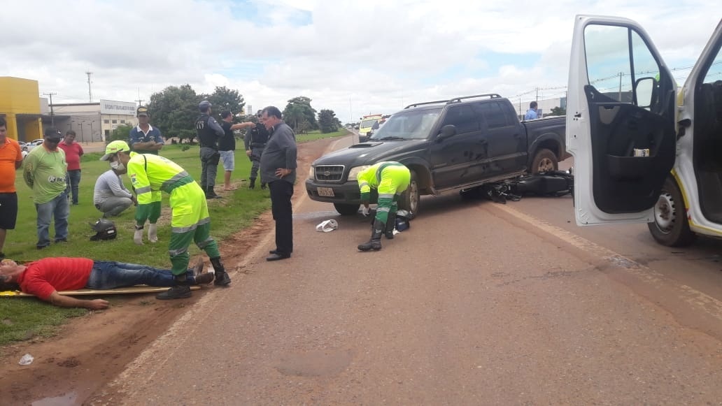 Motorista invade contramão e deixa motociclista em estado grave em Sinop