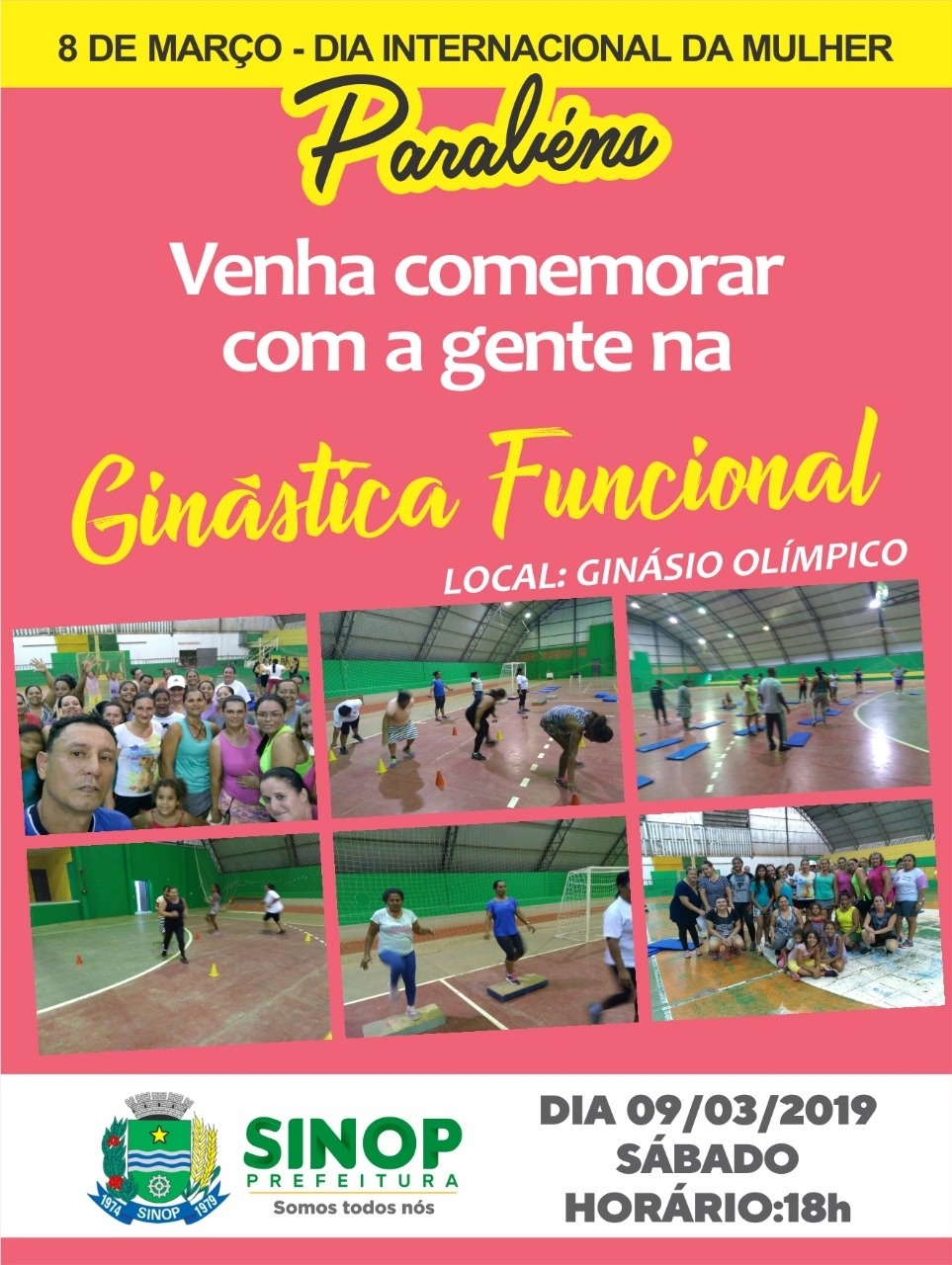 Gerência comemora dia mulher com aulão de ginástica funcional no sábado (09)