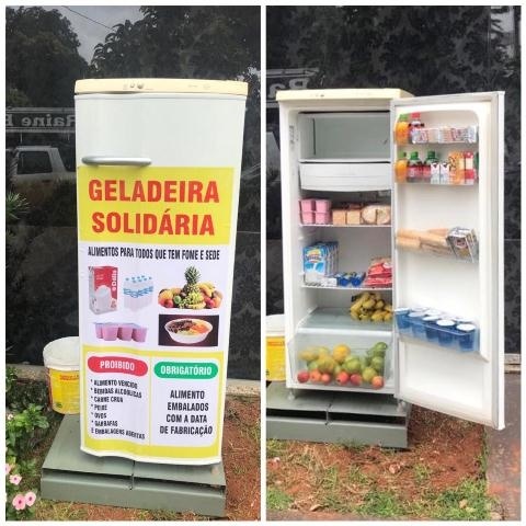 Moradora de Sorriso cria ‘Geladeira Solidária’ e disponibiliza alimentos de graça