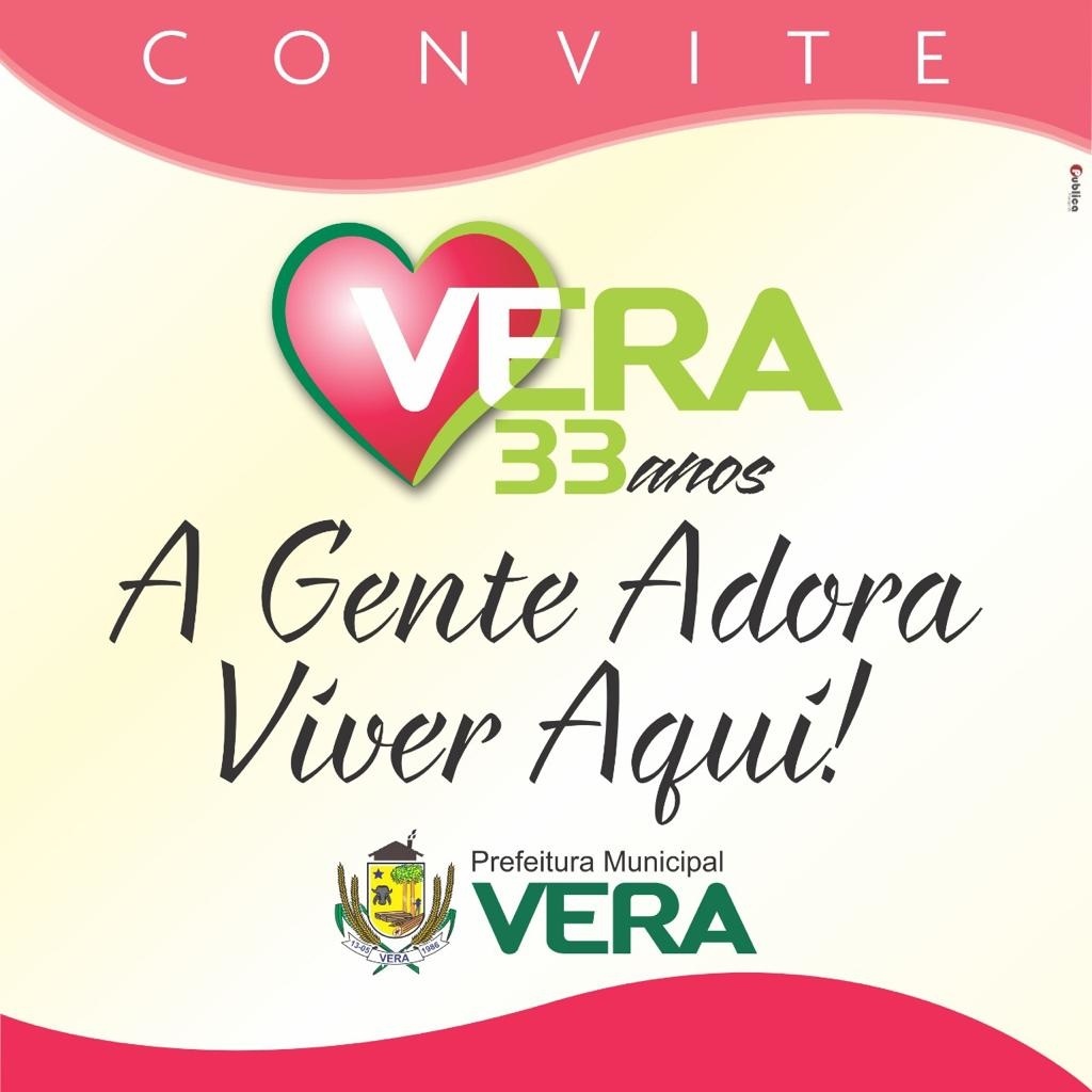 Programação de aniversário de 33 anos de Emancipação Político-Administrativa de Vera é finalizada