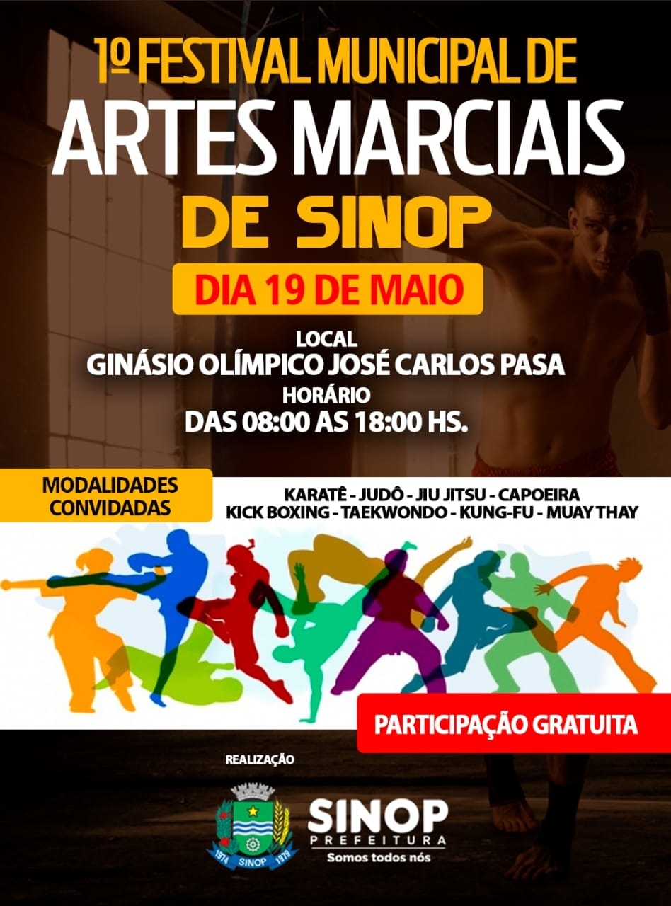 Festival de Artes Marciais confirmado para o domingo (19) em Sinop
