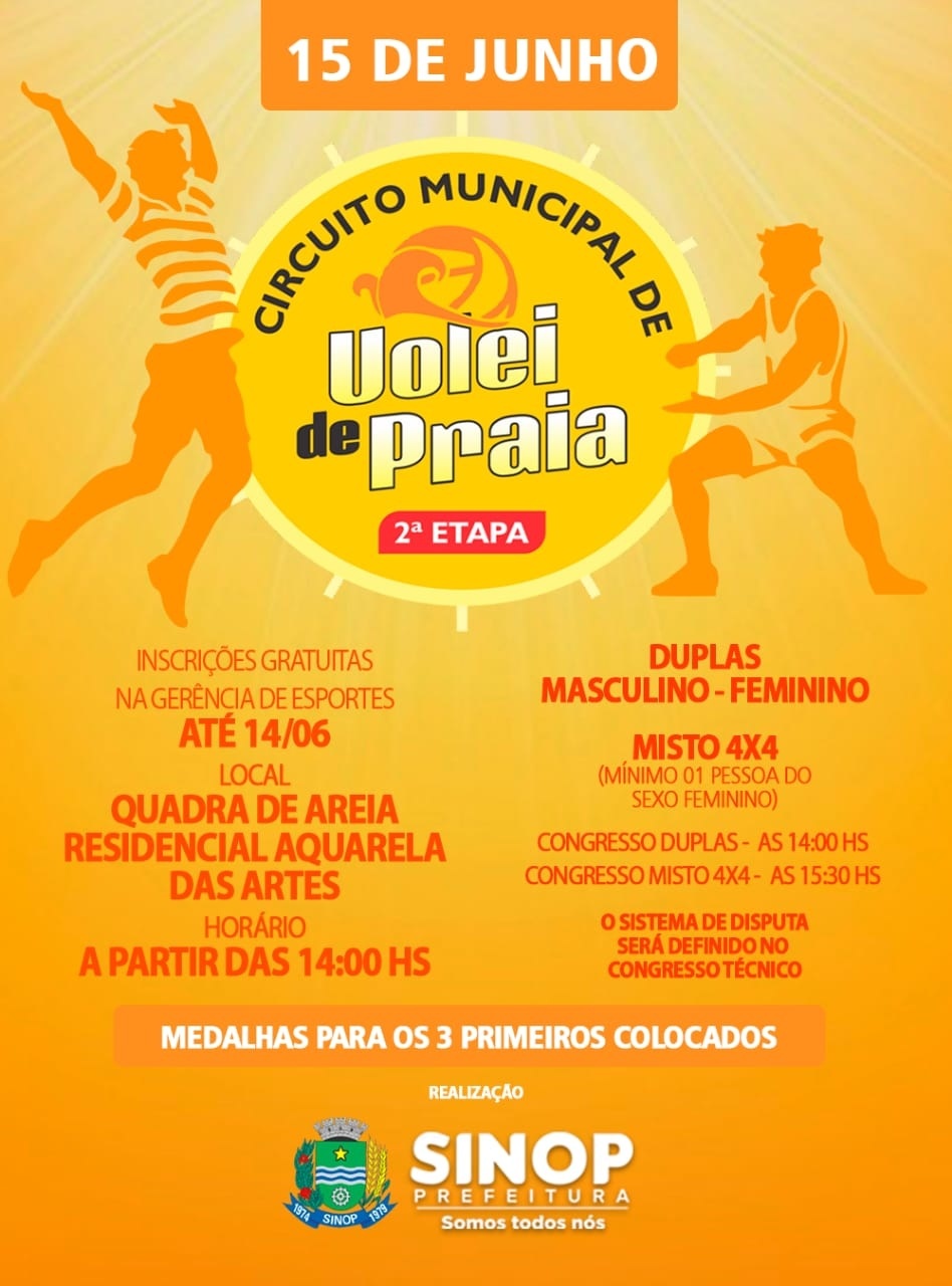2ª etapa do Circuito de Vôlei de Praia tem inscrições abertas até dia 14