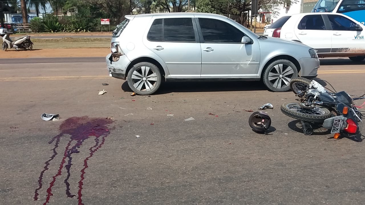 Acidente de trânsito na BR-163 deixa motociclista em estado grave