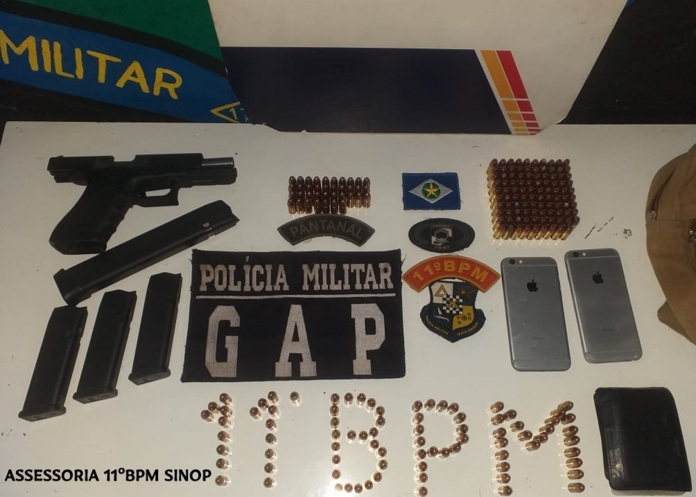 Homem é preso após ameaçar esposa; arma de fogo é apreendida