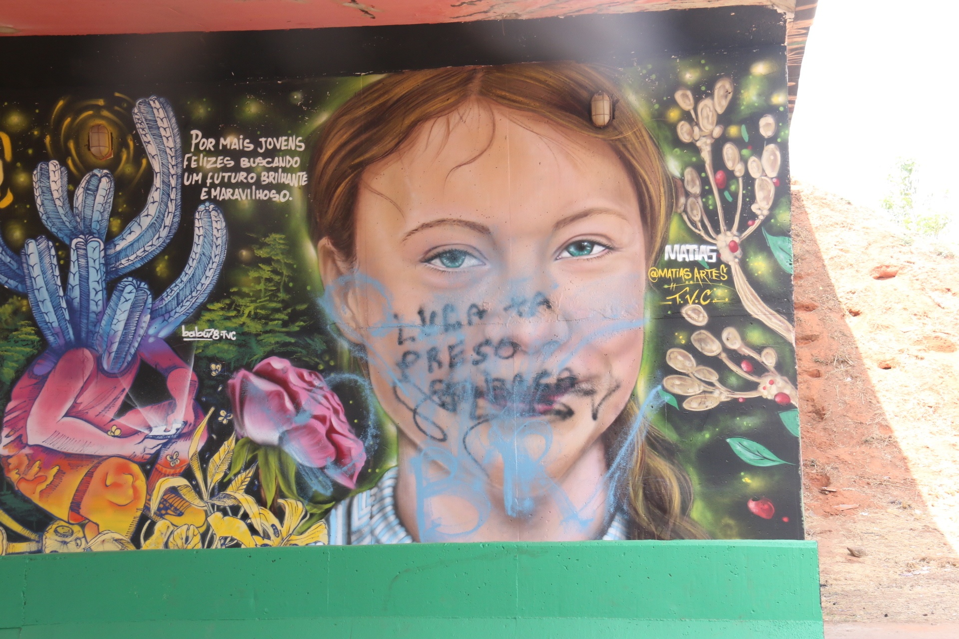 Grafite com ativista é pichado e será removido