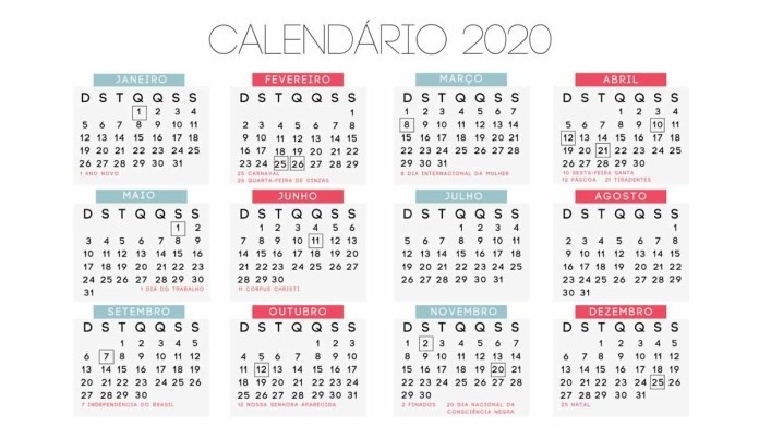 2020 terá quase o dobro de feriados