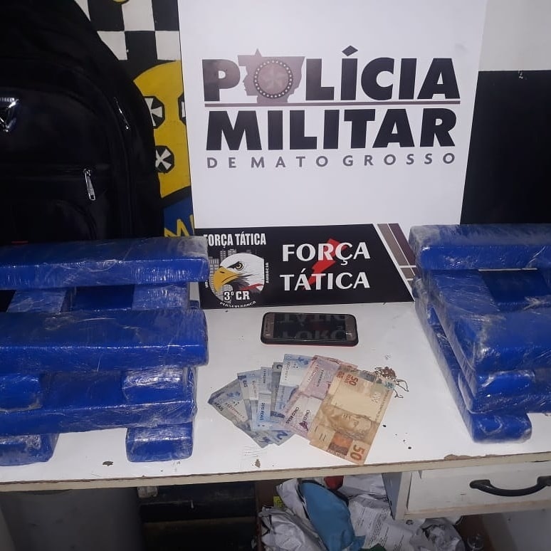 Polícia Militar de Sinop apreende 11 Kg de maconha na BR-163