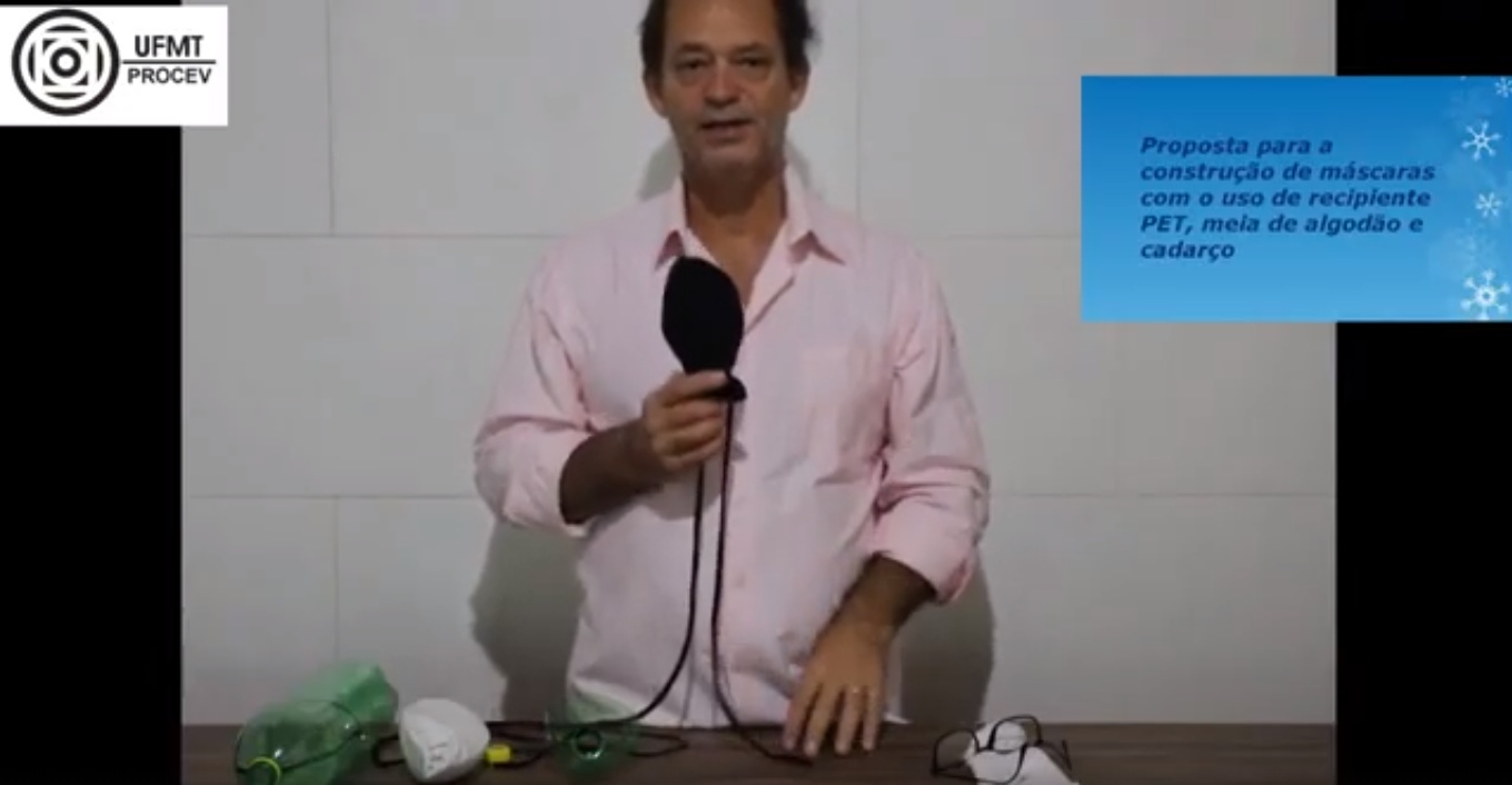Professor ensina a produzir máscaras de garrafa pet e tecido