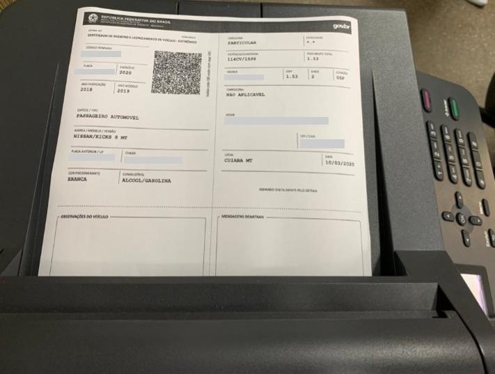 Licenciamento de veículo pode ser impresso em papel A4