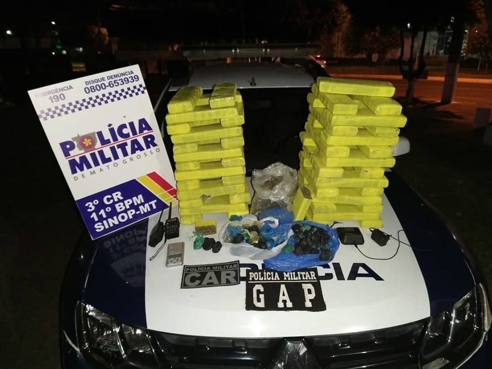 Homem é preso com 42kg de drogas em Sinop