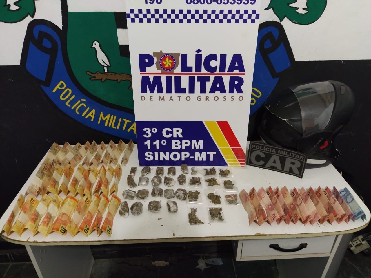 PM apreende drogas e dinheiro de facção criminosa em Sinop