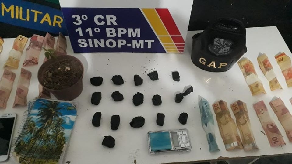 PM prende dupla com drogas e vaso com plantação de maconha em Sinop