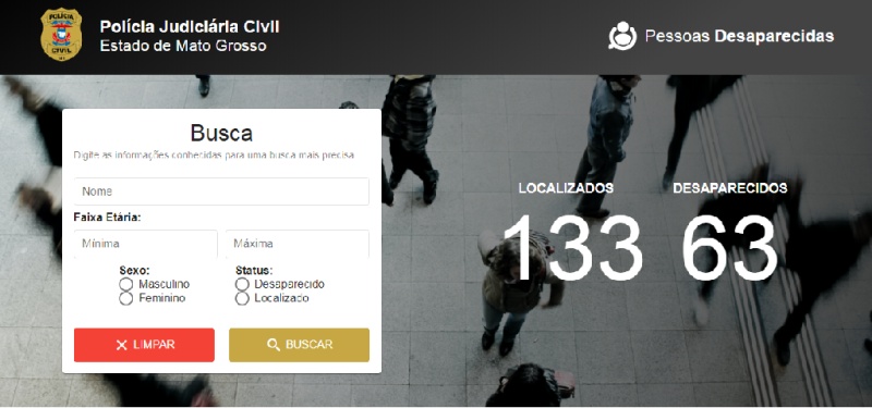 Polícia Civil cria página na internet para divulgar cadastro de pessoas desaparecidas
