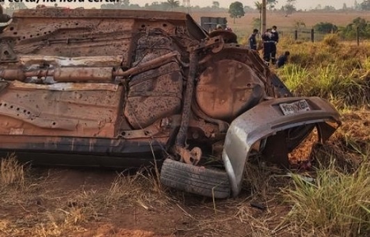 Mulher morre em capotamento de carro na MT-170
