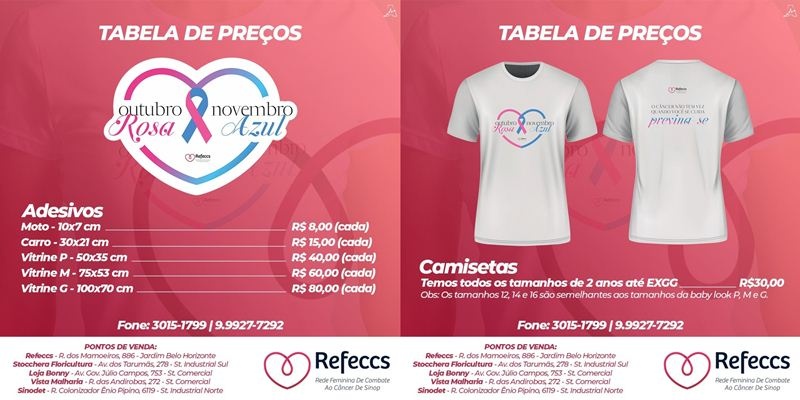 REFECCS lança campanha outubro rosa e novembro azul