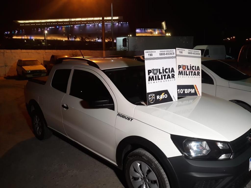 PM recupera Saveiro roubada em Cuiabá