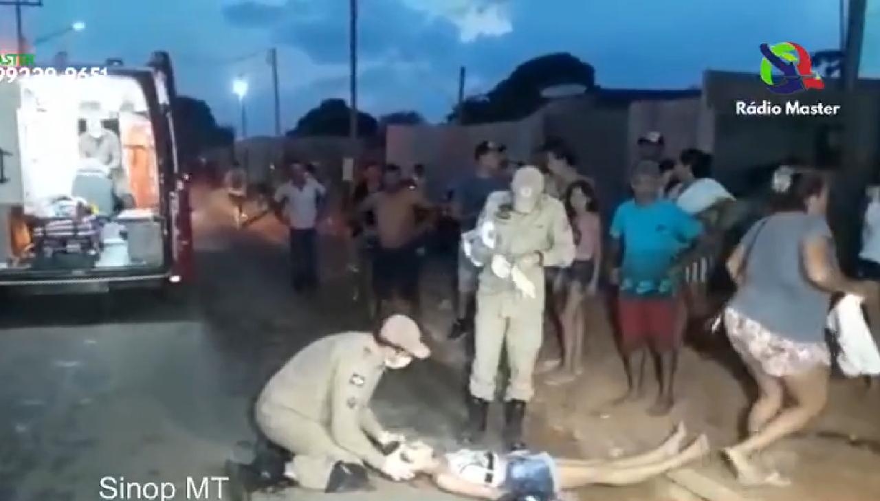 Criança e motociclista ficam gravemente feridos após acidente em Sinop
