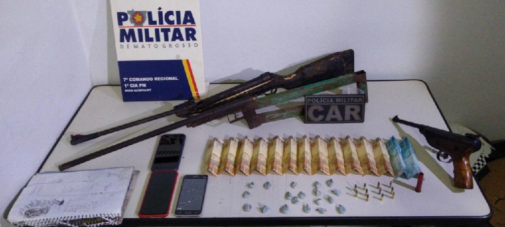 PM prende quatro pessoas por tráfico de drogas em Nova Olímpia