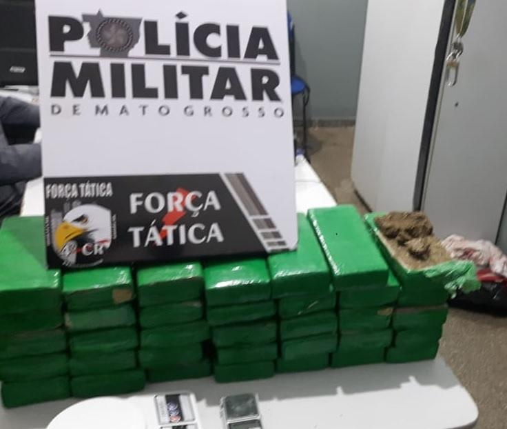 PM apreende cerca de 32 quilos de maconha em residência de Rondonópolis
