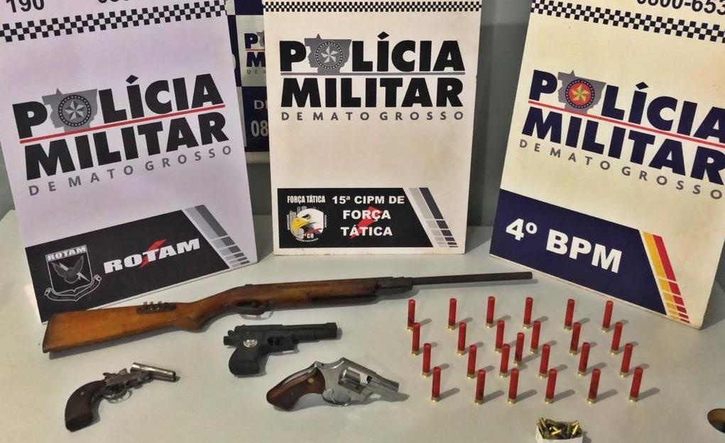 Dois são presos por porte ilegal de arma de fogo em Várzea Grande