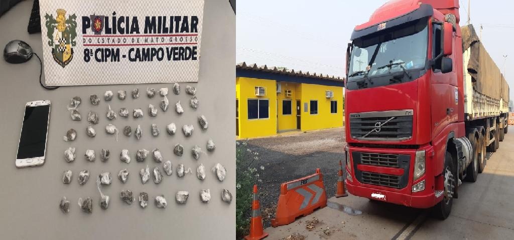 Suspeitos de cometer roubo de carreta são presos pela PM