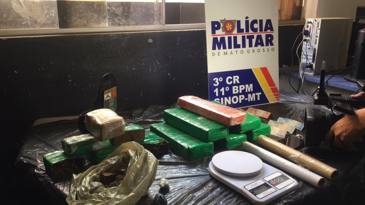 Dois são presos e uma adolescente apreendida com drogas em Sinop