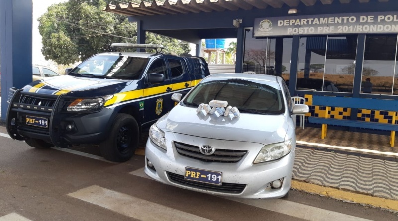 PRF apreende drogas em carro na BR-364 em Rondonópolis