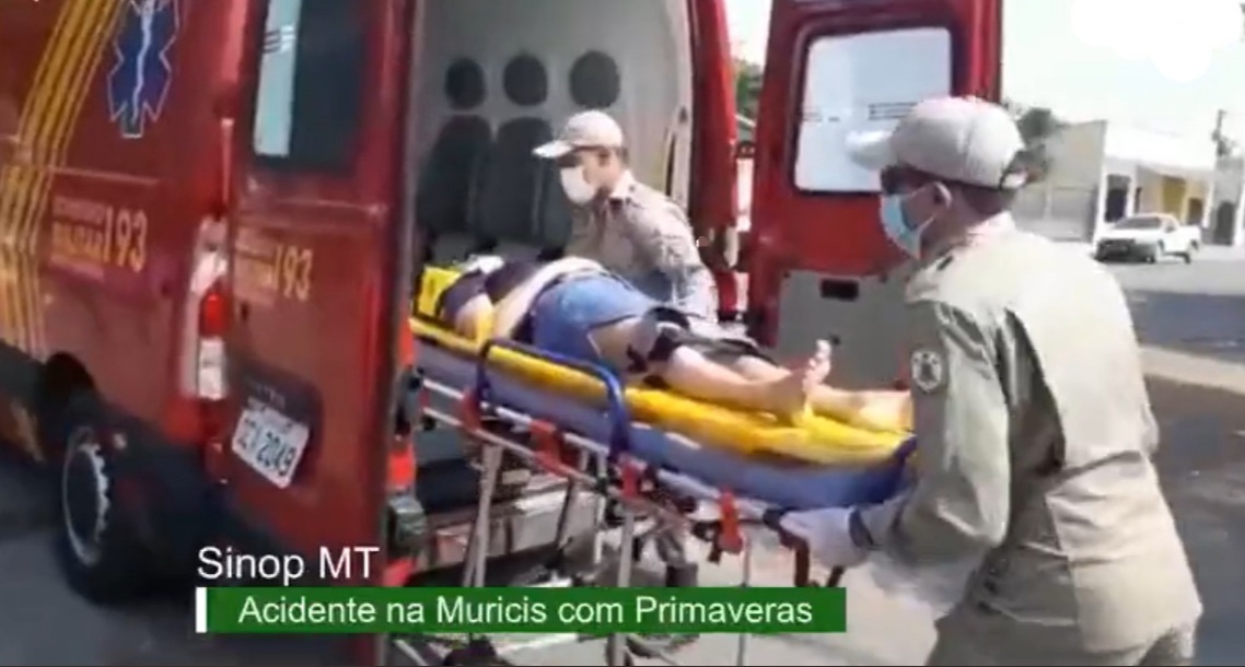 Colisão entre carro e moto deixa três feridos em Sinop