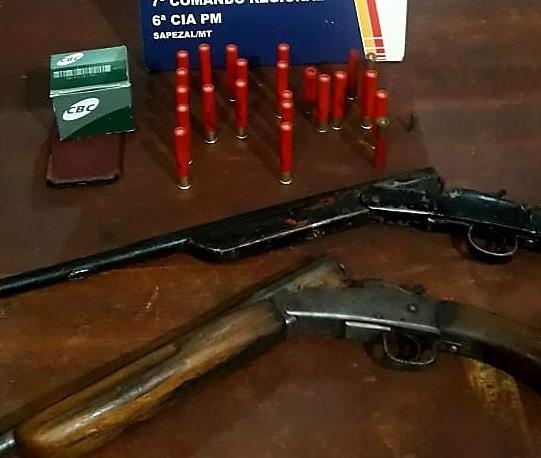 Irmãos são presos por porte ilegal de arma de fogo em Sapezal