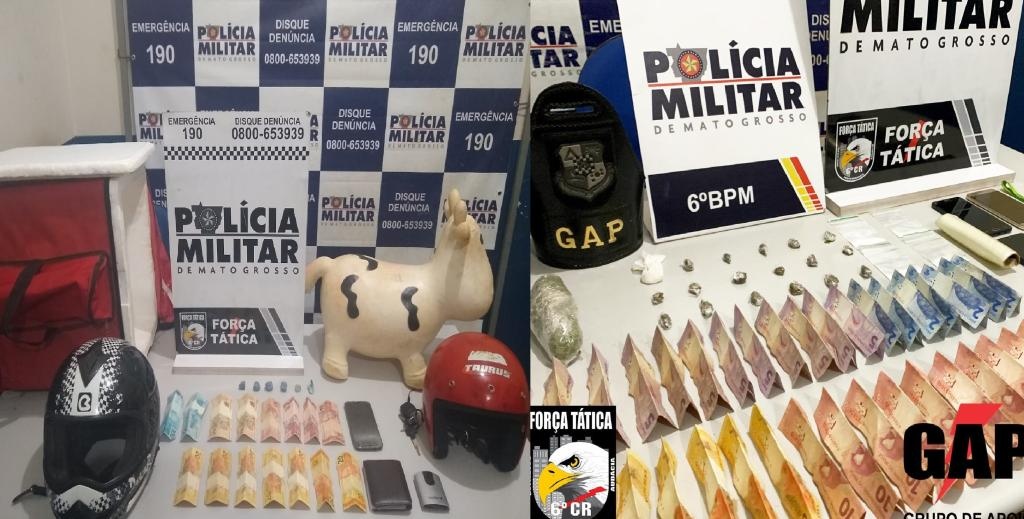 PM apreende porções de drogas e realiza detenção de cinco pessoas com drogas