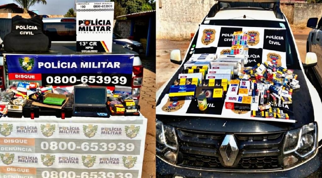 Homem é preso por furto e casal detido por receptação em Cocalinho