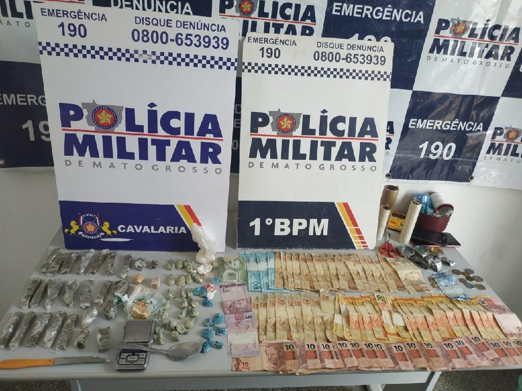 PM prende quatro suspeitos de tráfico de drogas em Cuiabá