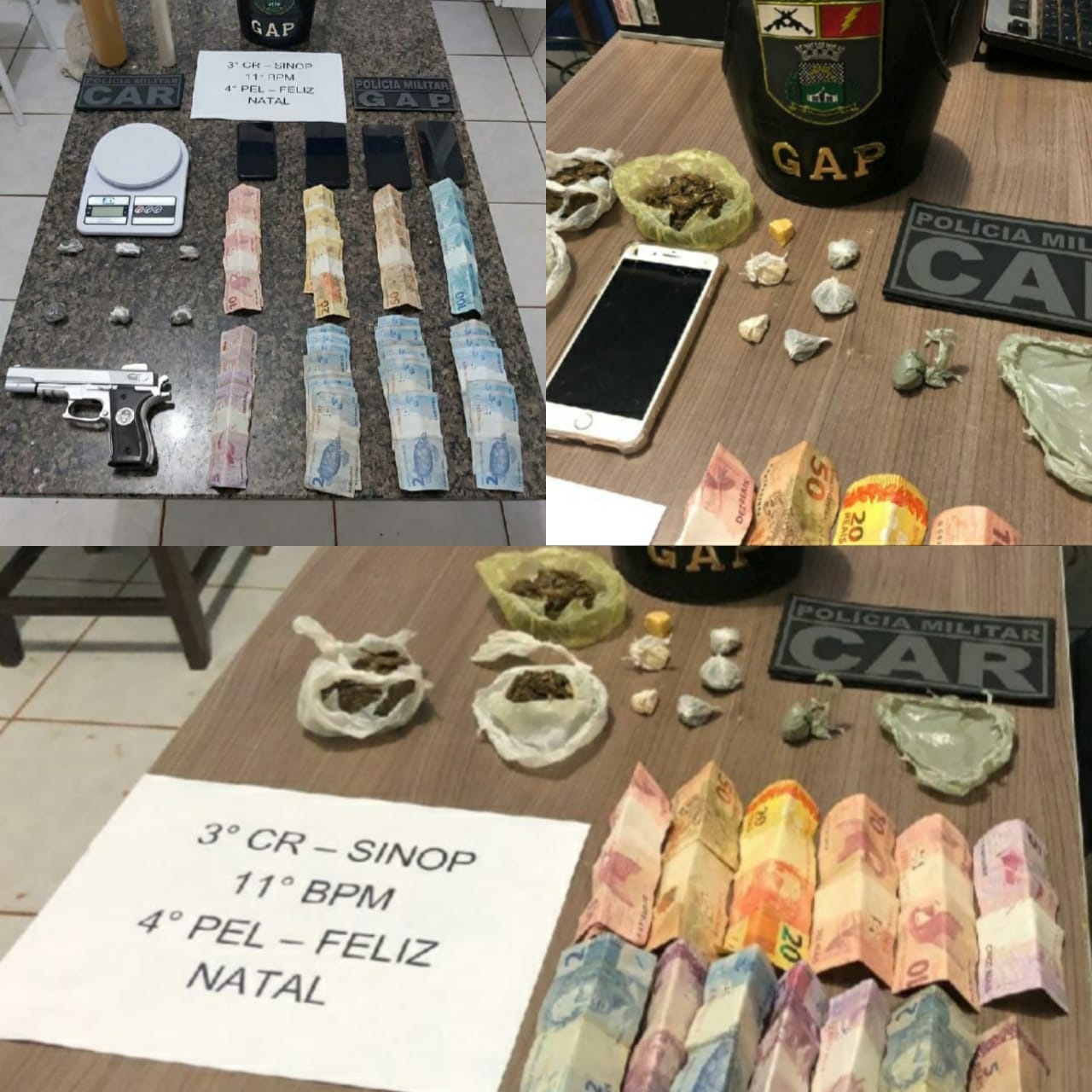 PM fecha três bocas de fumo em Feliz Natal e prende cinco suspeitos