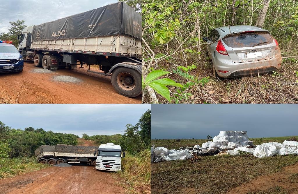 PM recupera carreta furtada e carro roubado