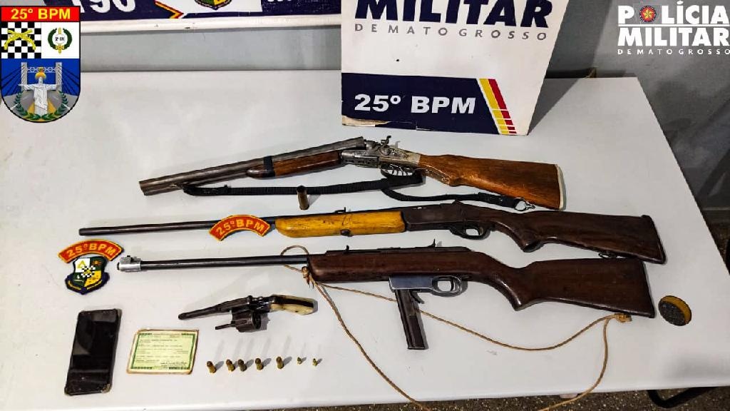 PM prende homem com armas de fogo e munições em VG