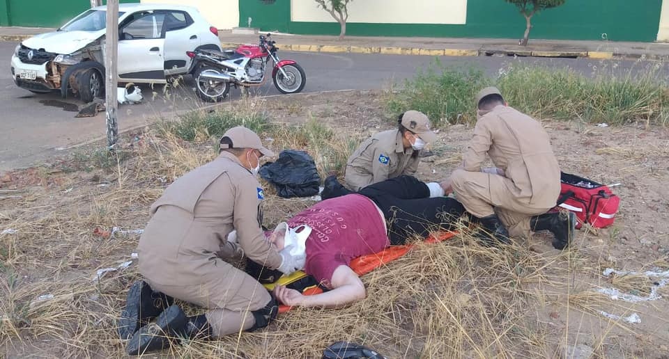Homem fica ferido após se envolver em acidente no residencial Florença