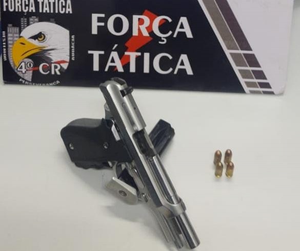 PM apreende pistola em posse de homem em Rondonópolis
