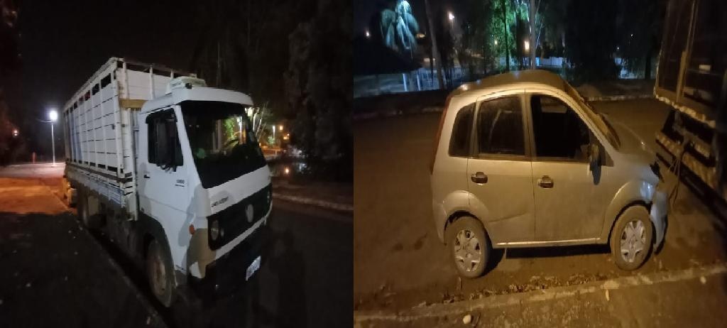 PM recupera caminhão roubado com cabeças de gado