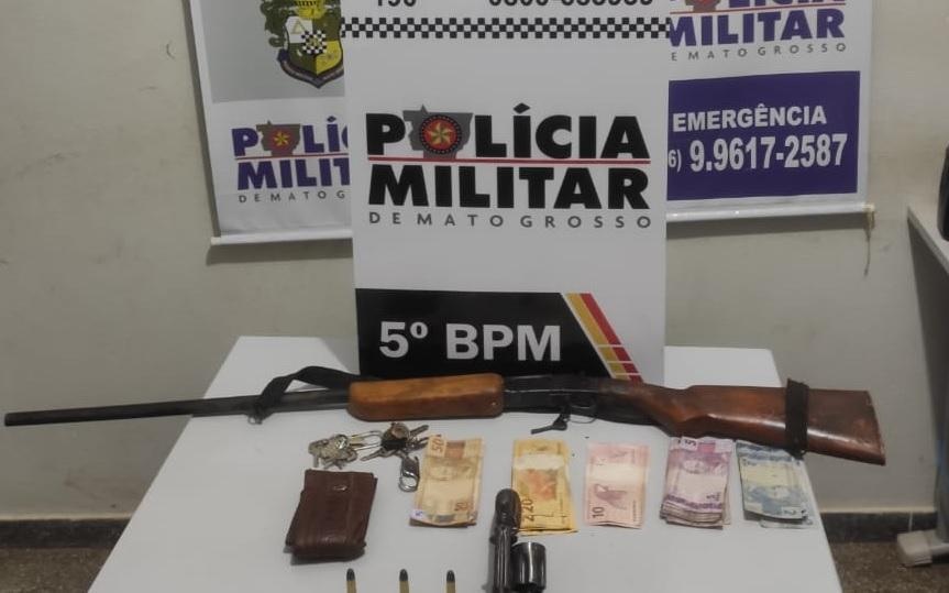 Homem é preso com armas em Guiratinga
