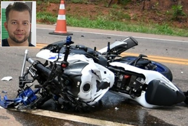 Homem morre ao bater moto esportiva de frente com carreta