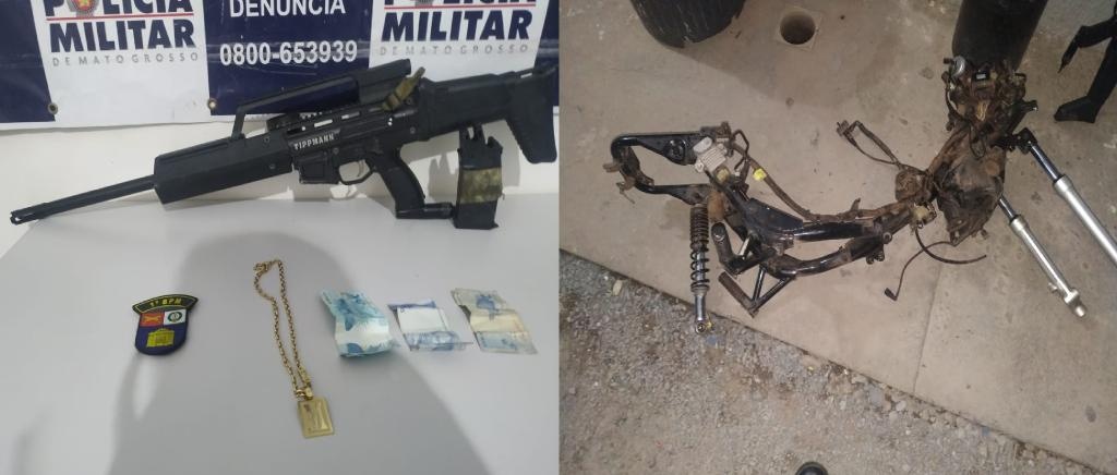 Réplica de fuzil e chassi são apreendidos pela PM