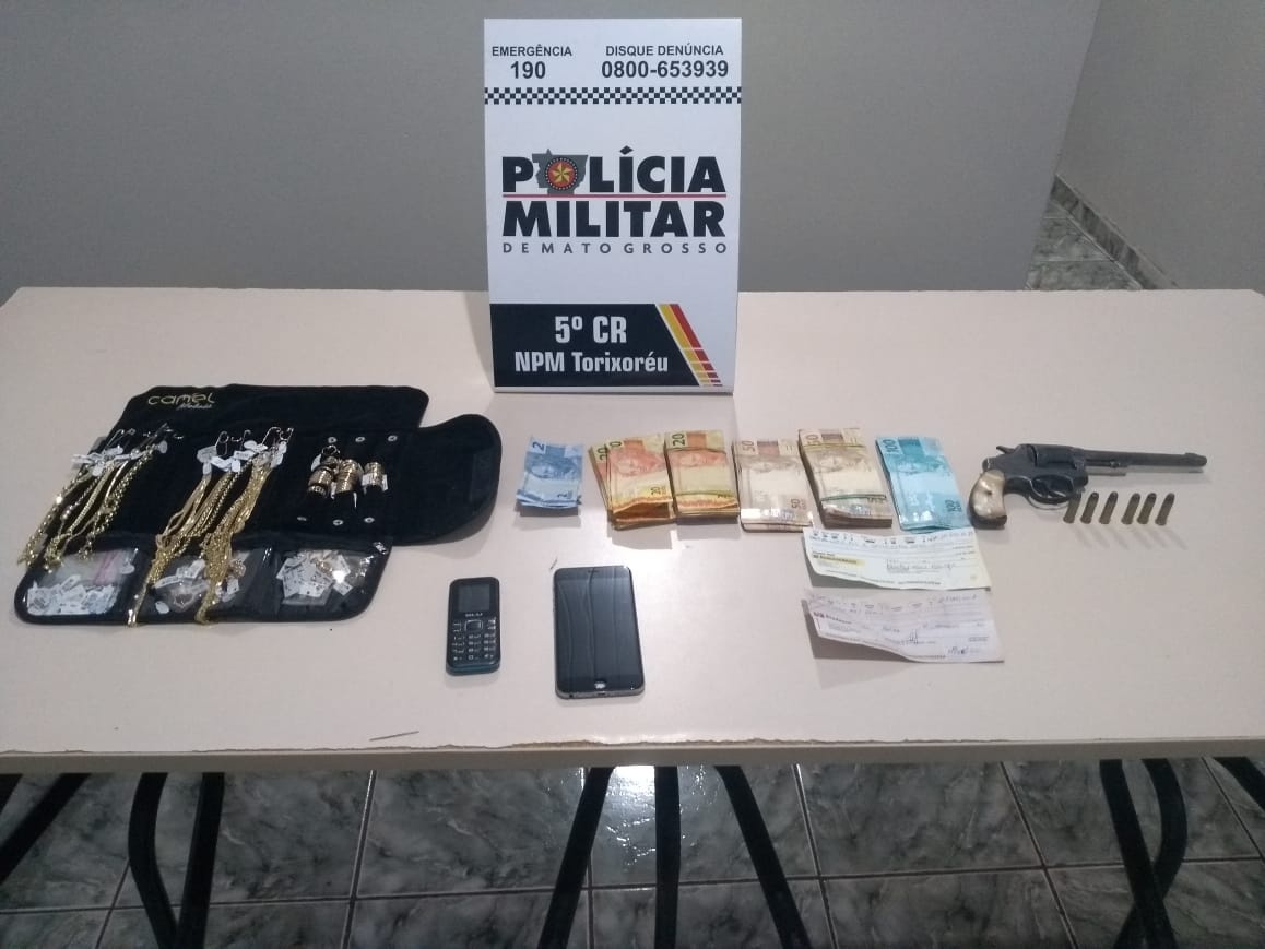 Dupla é presa em flagrante após roubo de joias e cheques