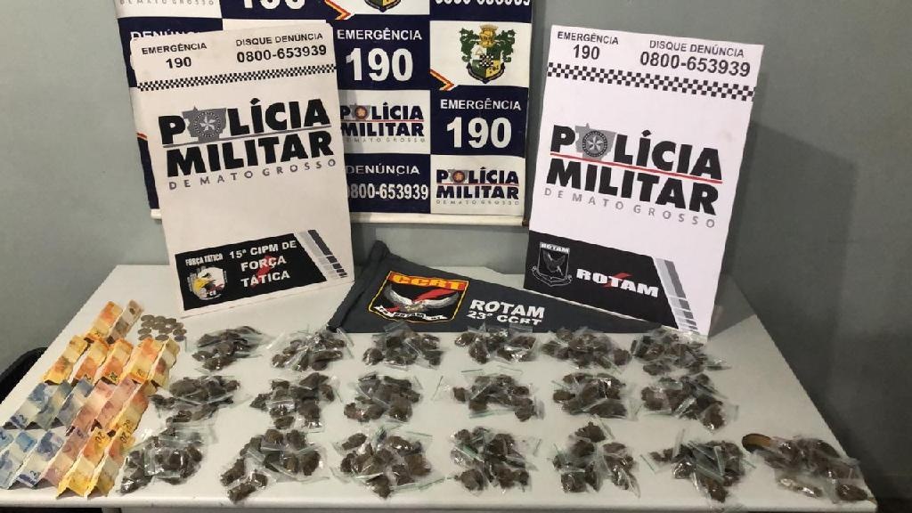 PM apreende 190 porções de drogas em Várzea Grande