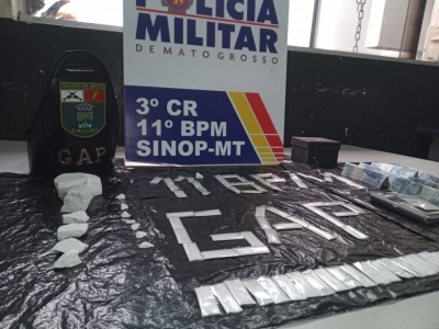 PM apreende porções de cocaína em Sinop