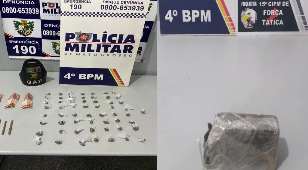 PM apreende drogas em dois bairros de Várzea Grande
