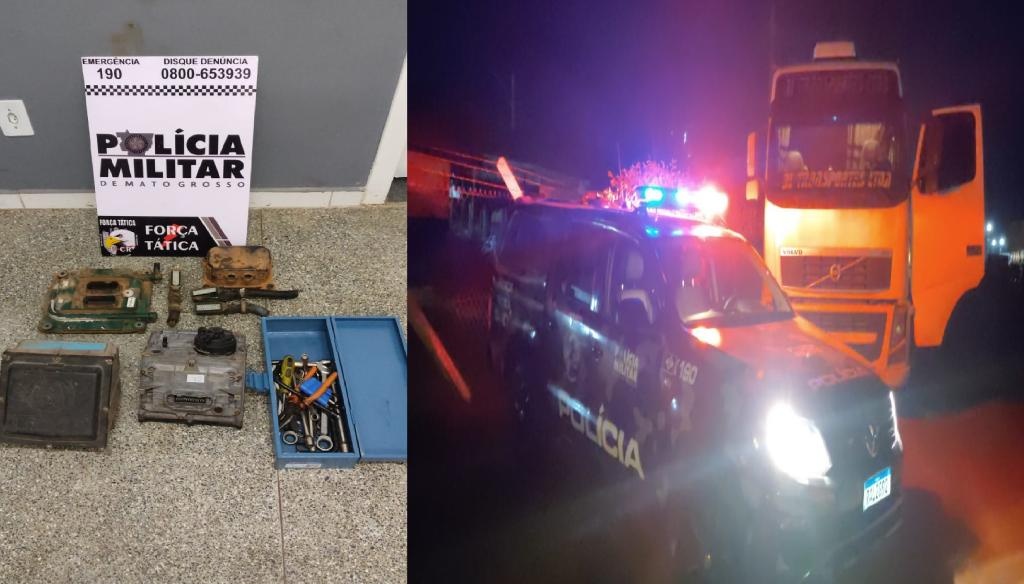 Força Tática intercepta quadrilha especializada em furtos de módulos e conectores de carreta