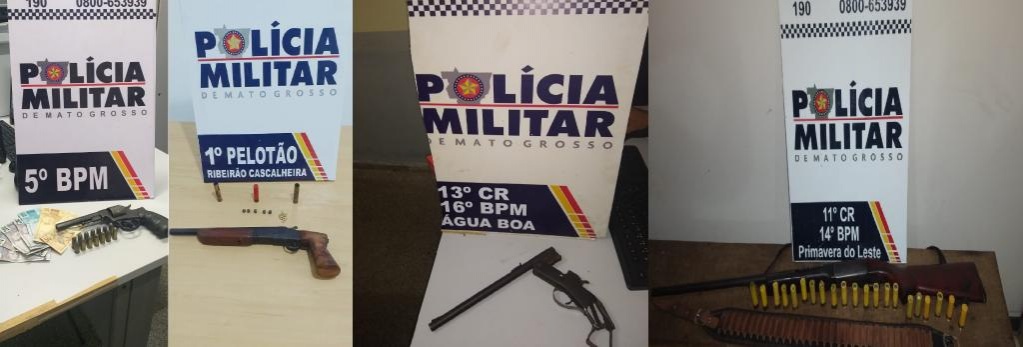 Armas de fogo tiradas de circulação em Várzea Grande e mais cinco cidades