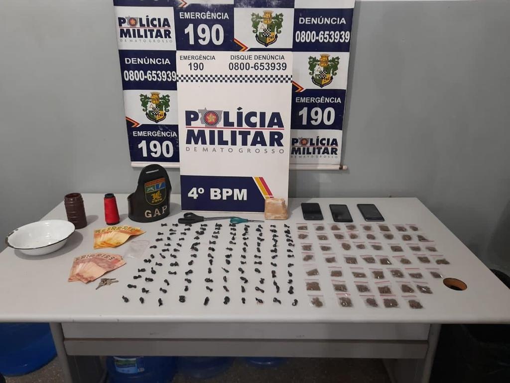Três mulheres são pegas com droga em bairro de Várzea Grande