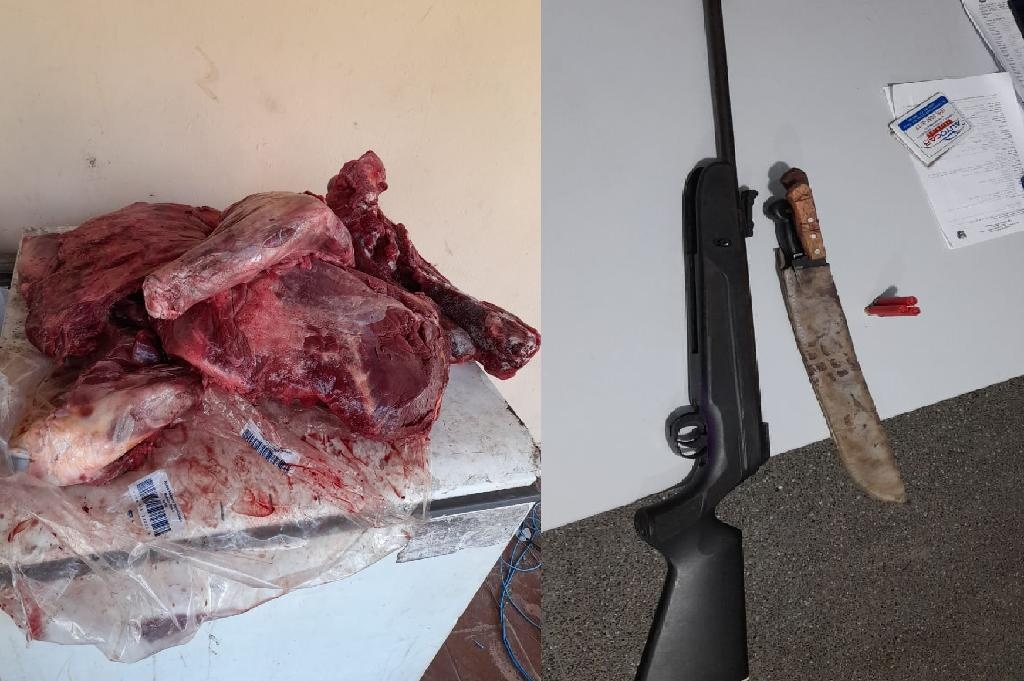 Batalhão Ambiental, Sema e Dema encontram carne de caça em pesqueiro