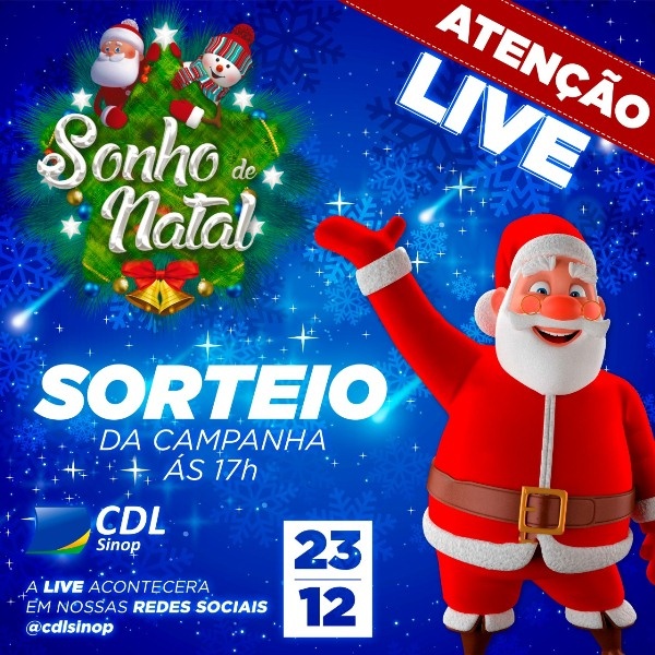 Sorteio do Sonho de Natal da CDL será nesta quarta